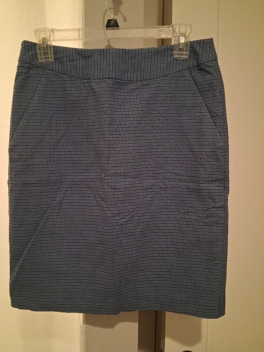 NWT L.L.Bean Flag Blue Mini Houndstooth Cotton Wool Skirt size 4 Pockets - Picture 1 of 4